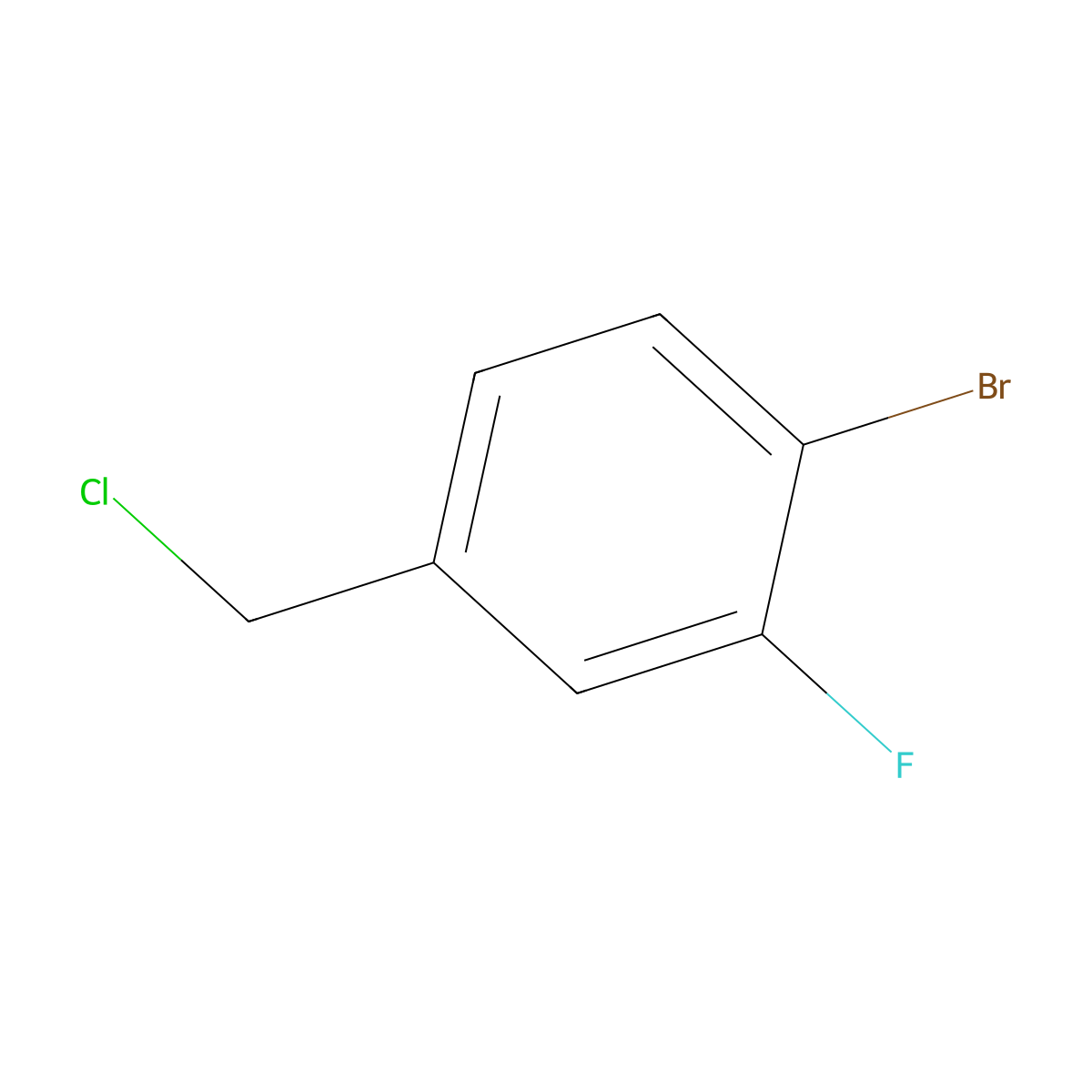 1-Bromo-4-(chloromethyl)-2-fluorobenzene molecular structure, CAS 1214322-98-1