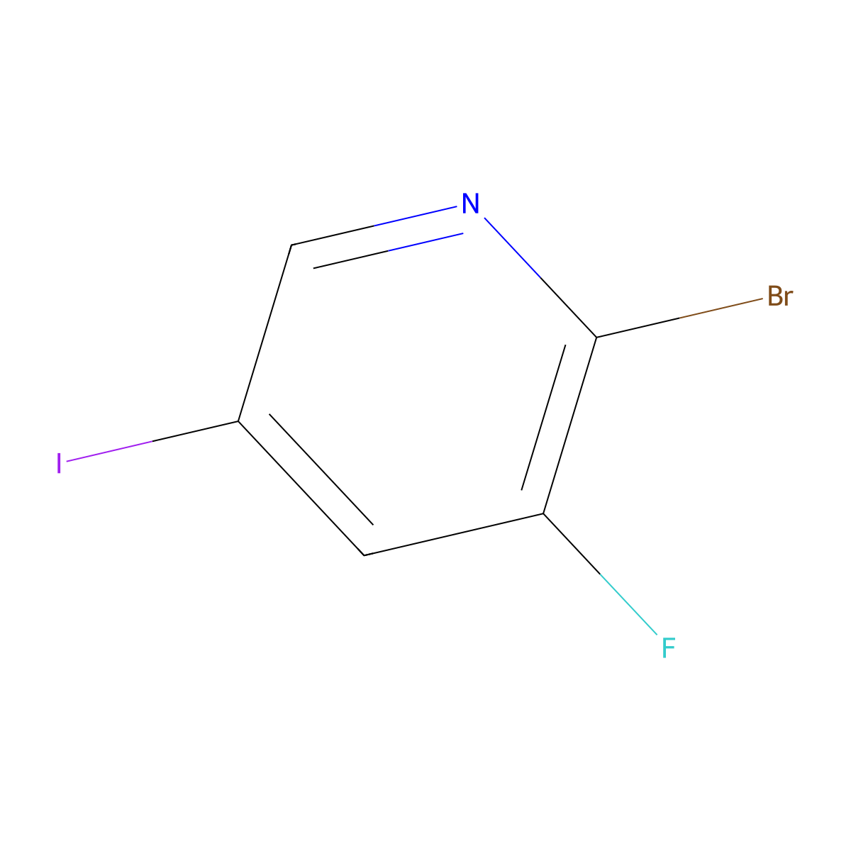 2-Bromo-3-fluoro-5-iodopyridine molecular structure, CAS 1214323-00-8