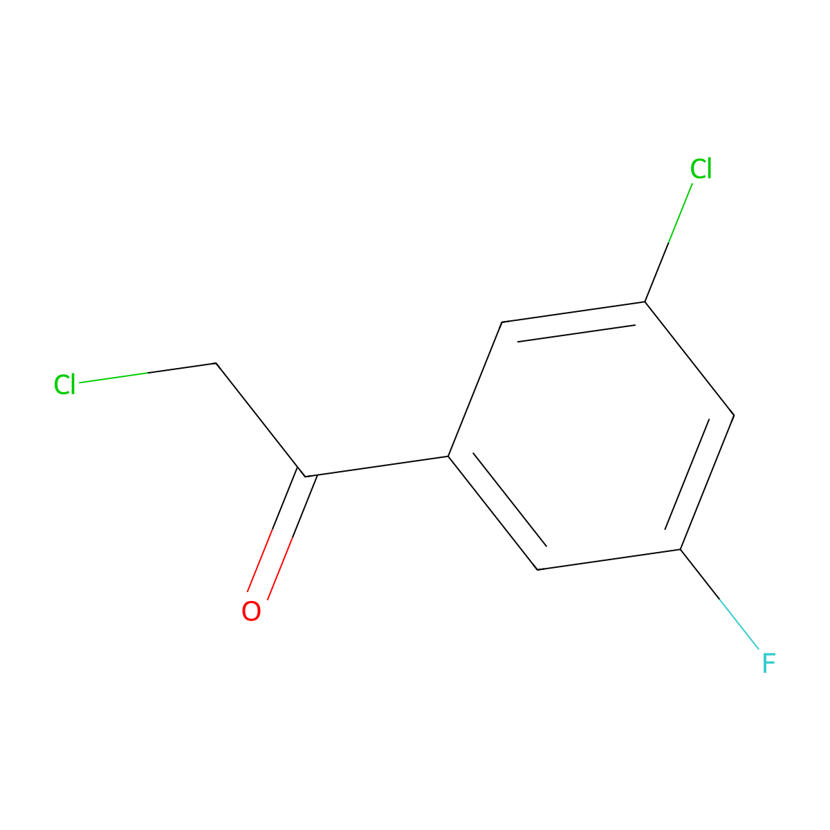 2-Chloro-1-(3-chloro-5-fluorophenyl)ethanone molecular structure, CAS 1214323-02-0