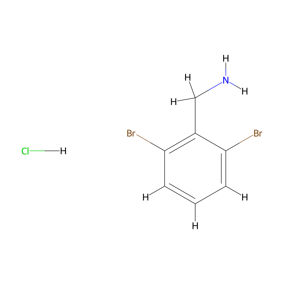 (2,6-Dibromophenyl)methanamine hydrochloride molecular structure, CAS 1214323-07-5