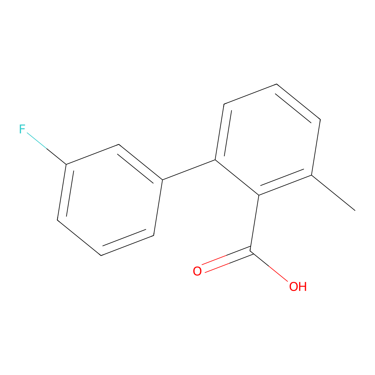 2-(3-Fluorophenyl)-6-methylbenzoic acid molecular structure, CAS 1214323-12-2
