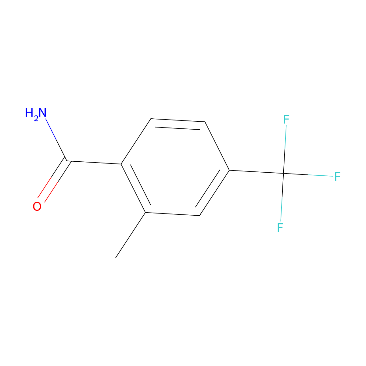 2-Methyl-4-(trifluoromethyl)benzamide molecular structure, CAS 1214323-24-6