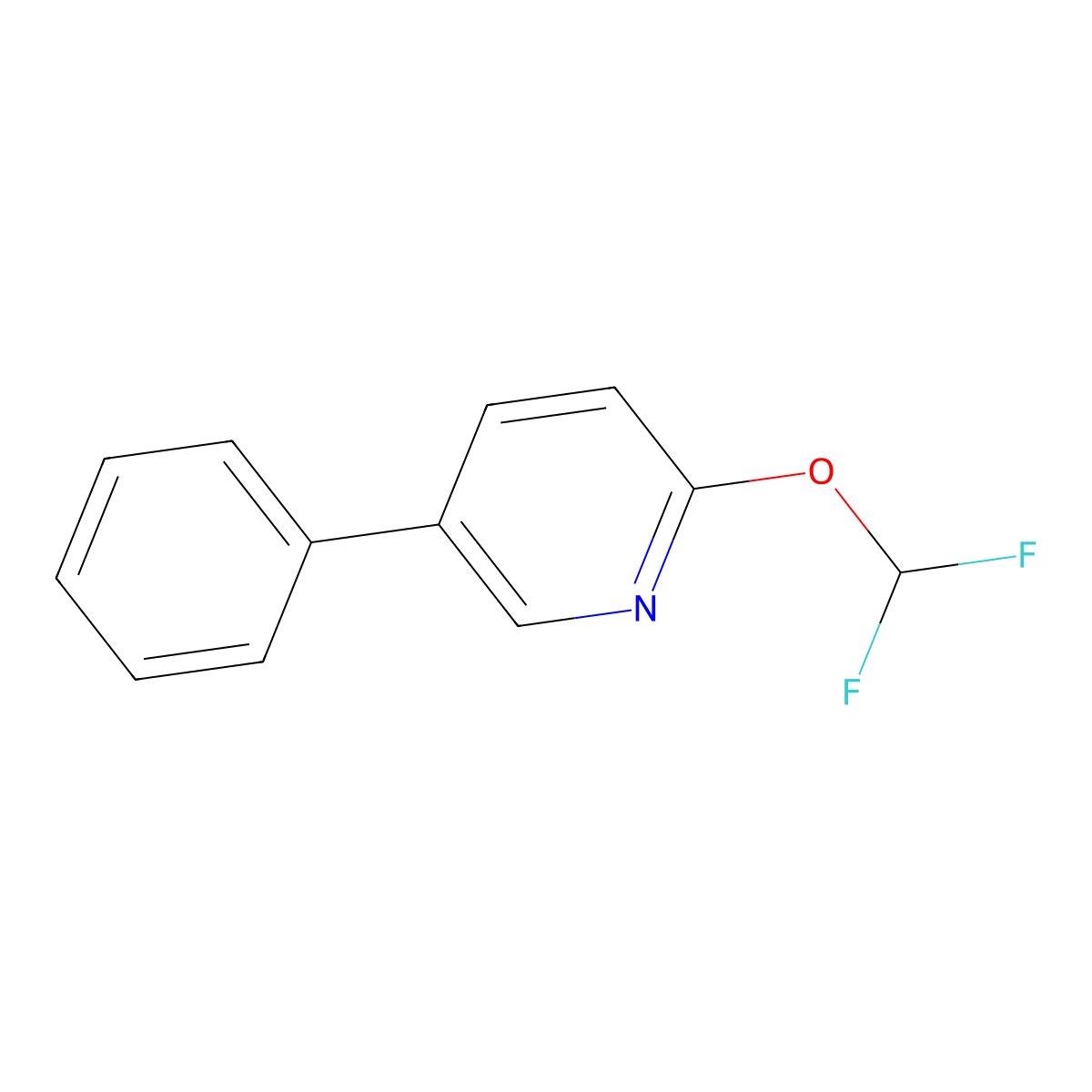2-(Difluoromethoxy)-5-phenylpyridine molecular structure, CAS 1214323-29-1