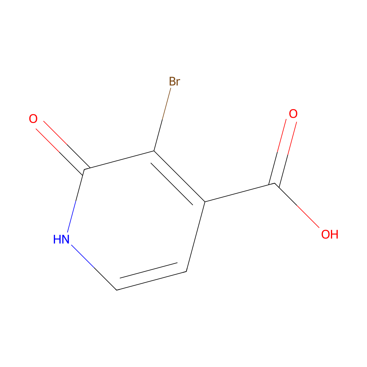 3-Bromo-2-hydroxypyridine-4-carboxylic acid molecular structure, CAS 1214323-36-0