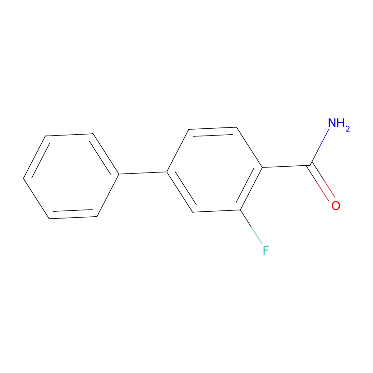3-Fluorobiphenyl-4-carboxamide molecular structure, CAS 1214323-42-8