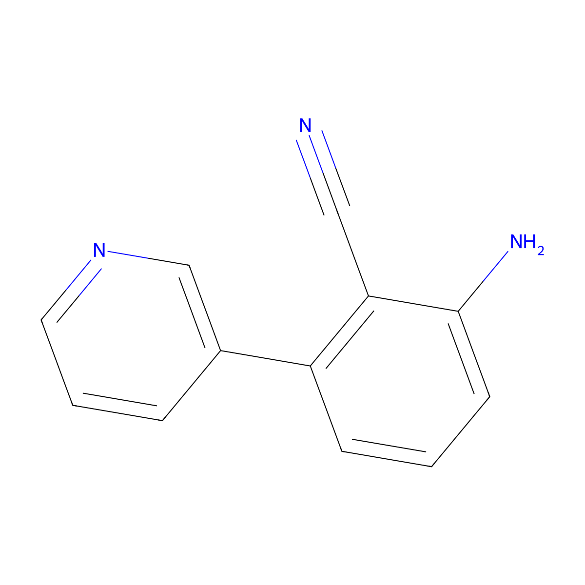 2-Amino-6-(pyridin-3-yl)benzonitrile molecular structure, CAS 1214323-53-1