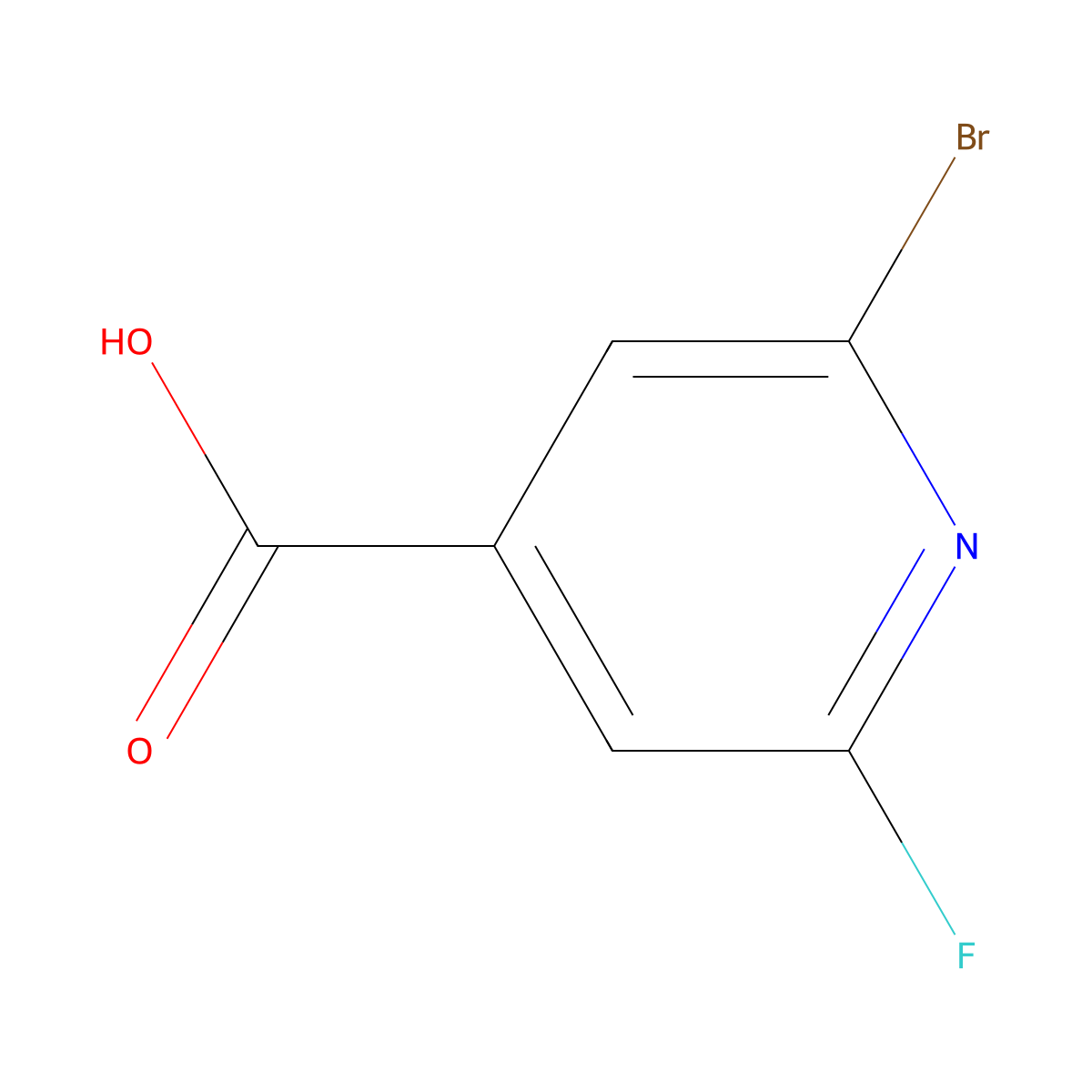 2-Bromo-6-fluoropyridine-4-carboxylic acid molecular structure, CAS 1214323-63-3