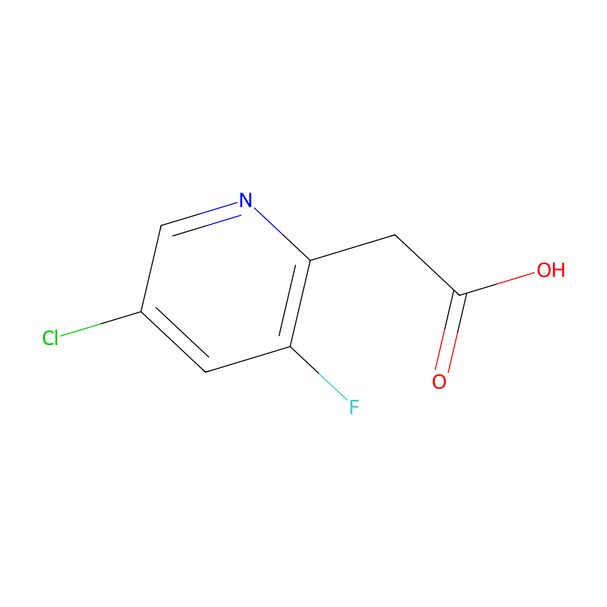 2-(5-Chloro-3-fluoropyridin-2-YL)acetic acid molecular structure, CAS 1214323-94-0