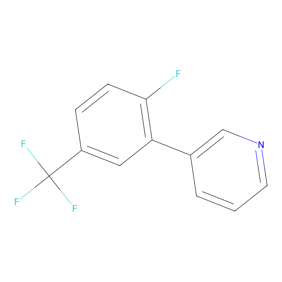 3-(2-Fluoro-5-(trifluoromethyl)phenyl)pyridine molecular structure, CAS 1214324-03-4