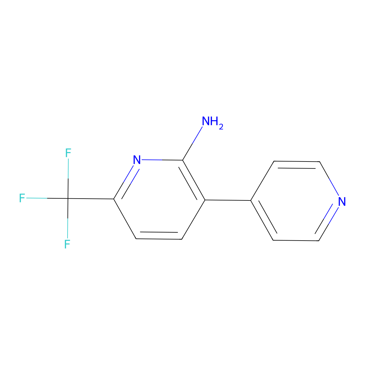 3-(Pyridin-4-yl)-6-(trifluoromethyl)pyridin-2-amine molecular structure, CAS 1214324-10-3