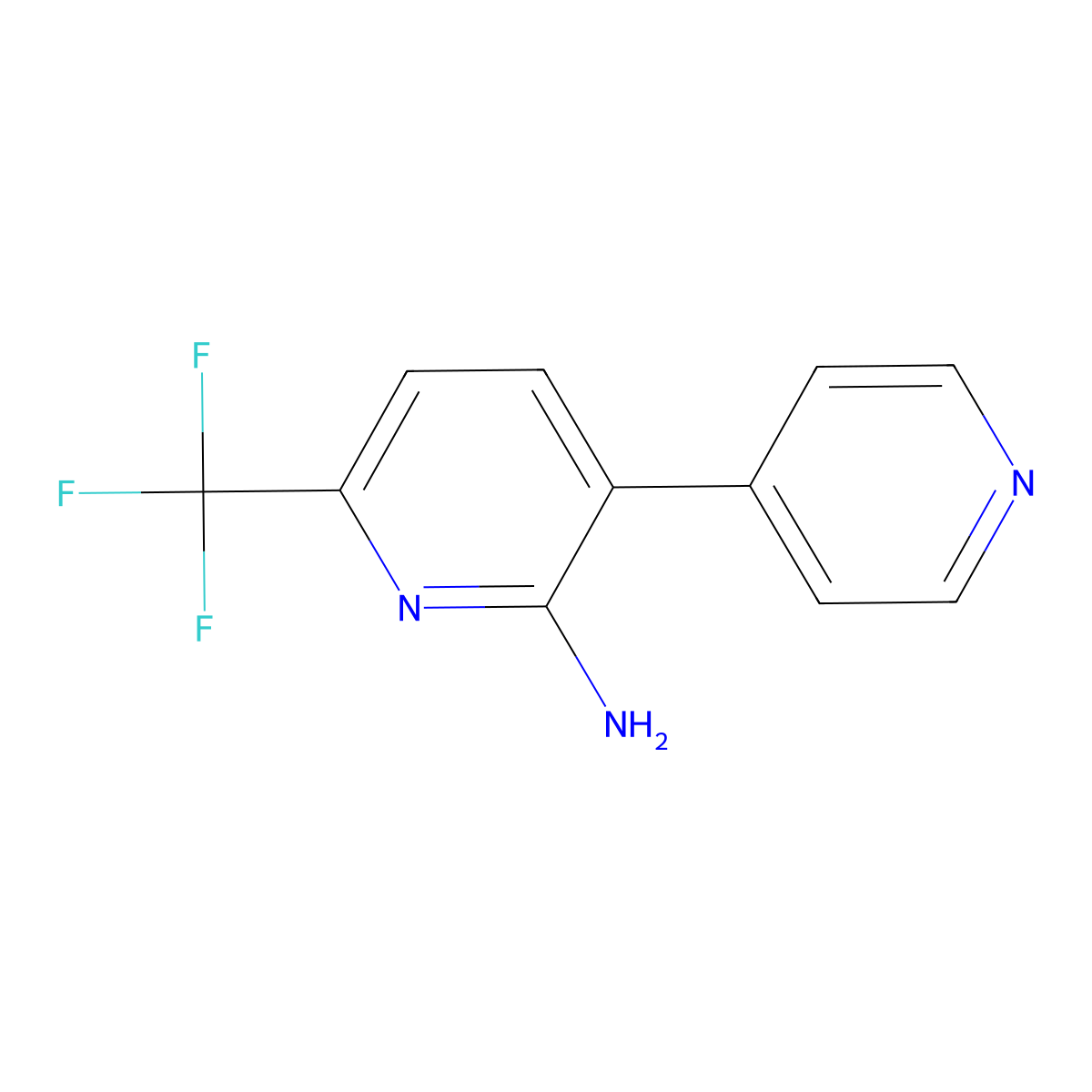 3-(Pyridin-4-yl)-6-(trifluoromethyl)pyridin-2-amine molecular structure, CAS 1214324-10-3