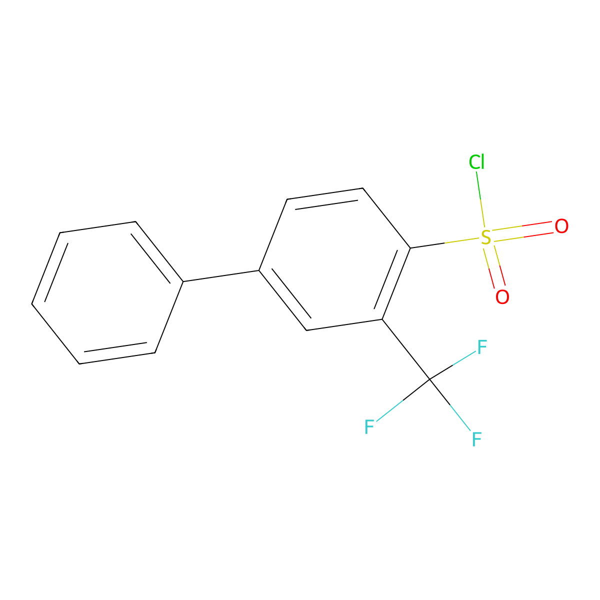 3-(Trifluoromethyl)-[1,1'-biphenyl]-4-sulfonyl chloride molecular structure, CAS 1214324-27-2