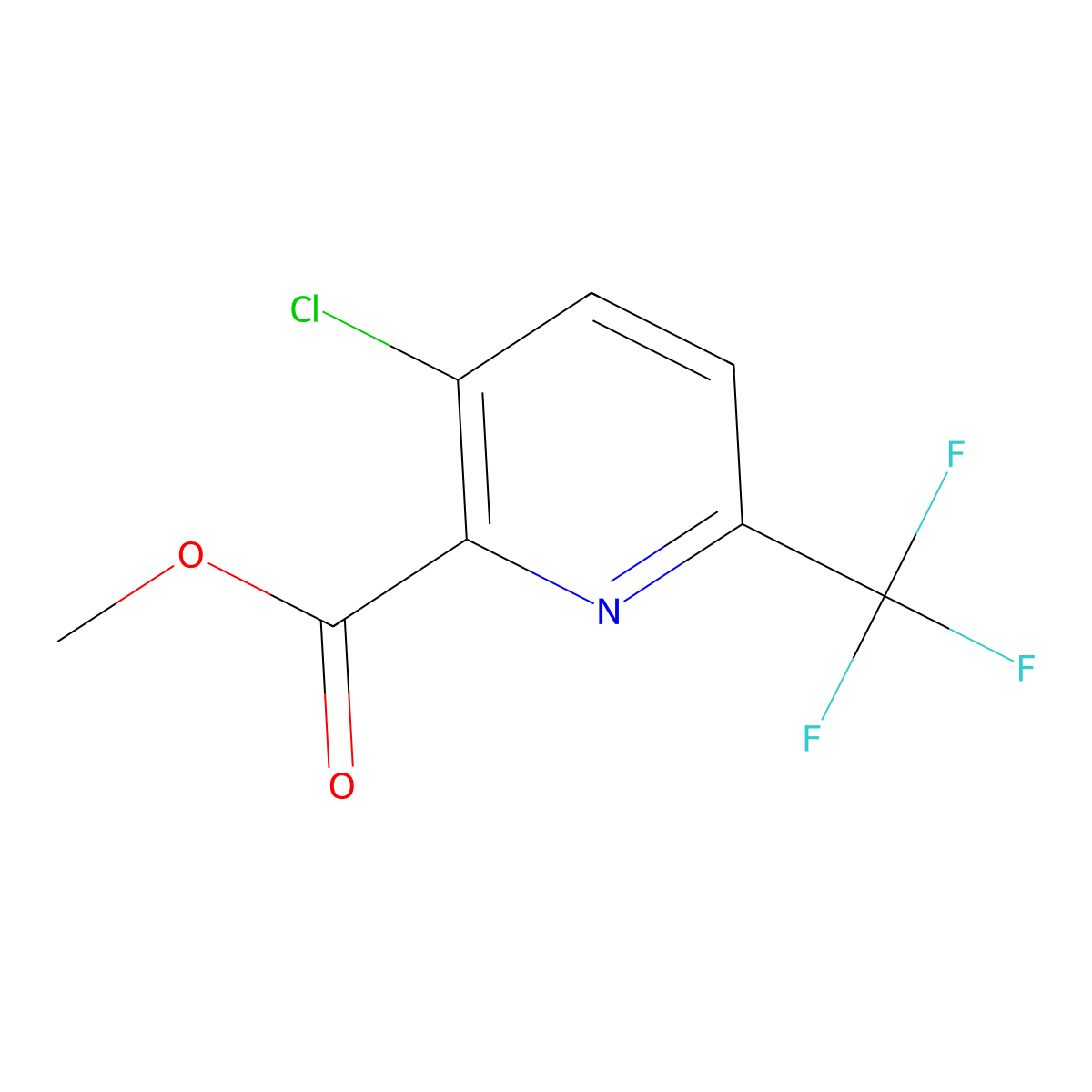 Methyl 3-chloro-6-(trifluoromethyl)picolinate molecular structure, CAS 1214324-33-0