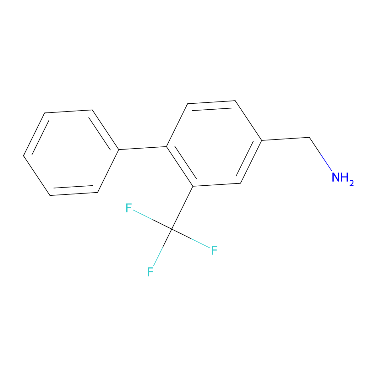 (2-(Trifluoromethyl)biphenyl-4-yl)methanamine molecular structure, CAS 1214324-40-9