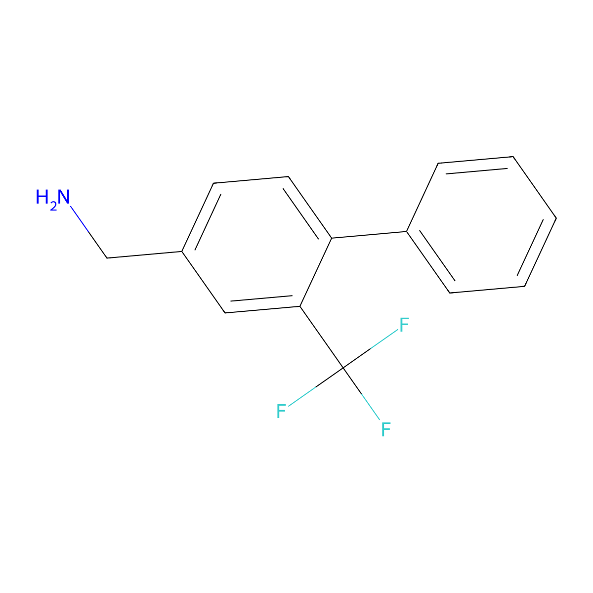 (2-(Trifluoromethyl)biphenyl-4-yl)methanamine molecular structure, CAS 1214324-40-9