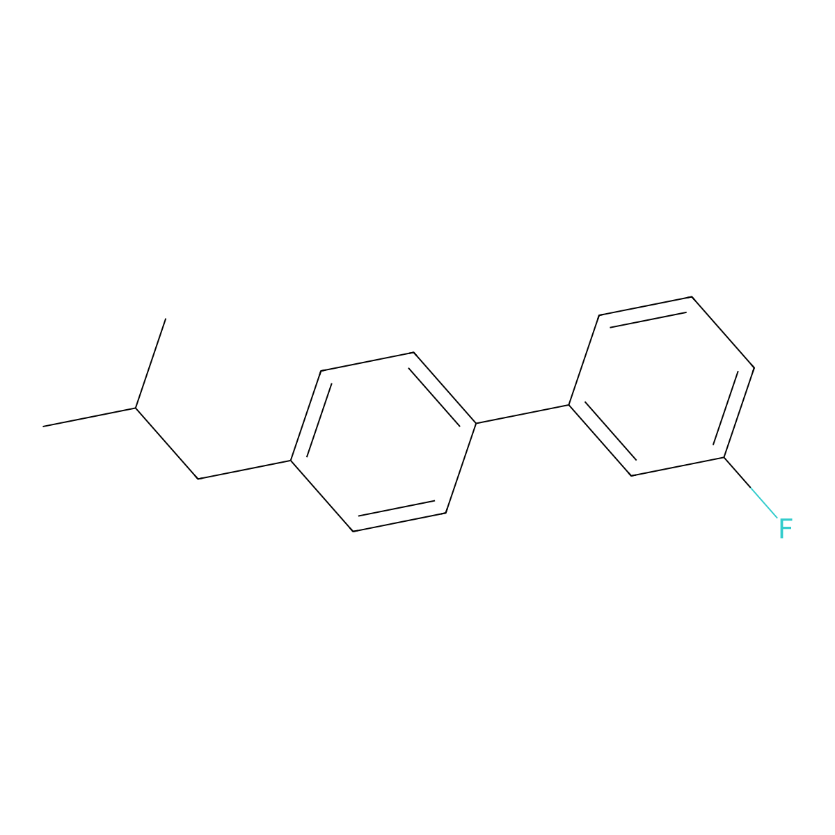 1-Fluoro-3-[4-(2-methylpropyl)phenyl]benzene molecular structure, CAS 1214324-42-1