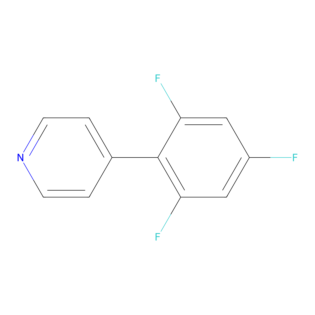 4-(2,4,6-Trifluorophenyl)pyridine molecular structure, CAS 1214324-48-7