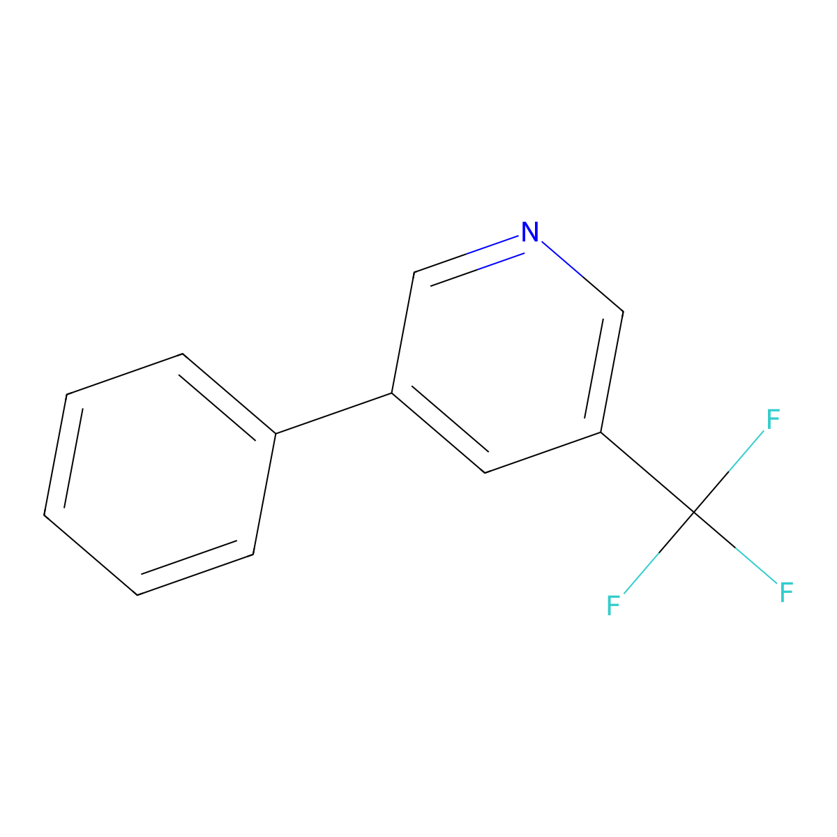 3-Phenyl-5-(trifluoromethyl)pyridine molecular structure, CAS 1214324-52-3