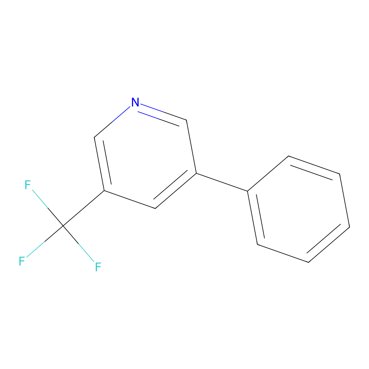 3-Phenyl-5-(trifluoromethyl)pyridine molecular structure, CAS 1214324-52-3