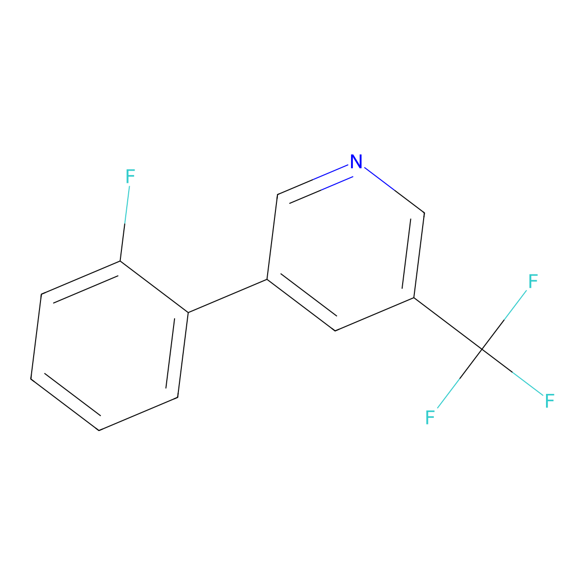 3-(2-Fluorophenyl)-5-(trifluoromethyl)pyridine molecular structure, CAS 1214324-56-7