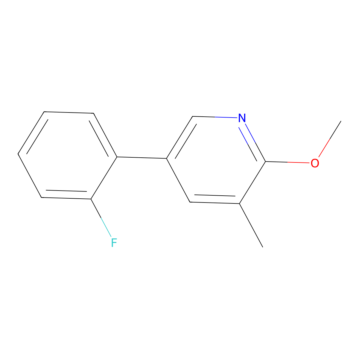 5-(2-Fluorophenyl)-2-methoxy-3-methylpyridine molecular structure, CAS 1214324-61-4