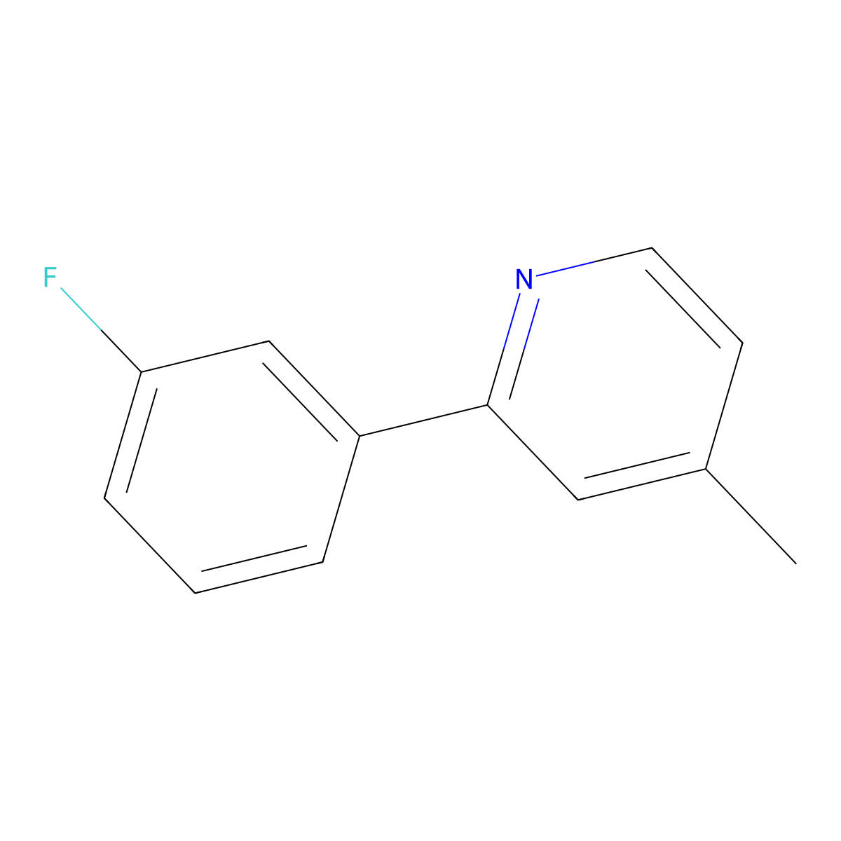 2-(3-Fluorophenyl)-4-methylpyridine molecular structure, CAS 1214324-81-8