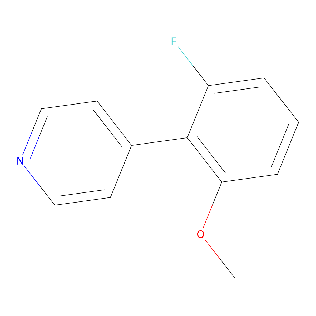 4-(2-Fluoro-6-methoxyphenyl)pyridine molecular structure, CAS 1214324-89-6