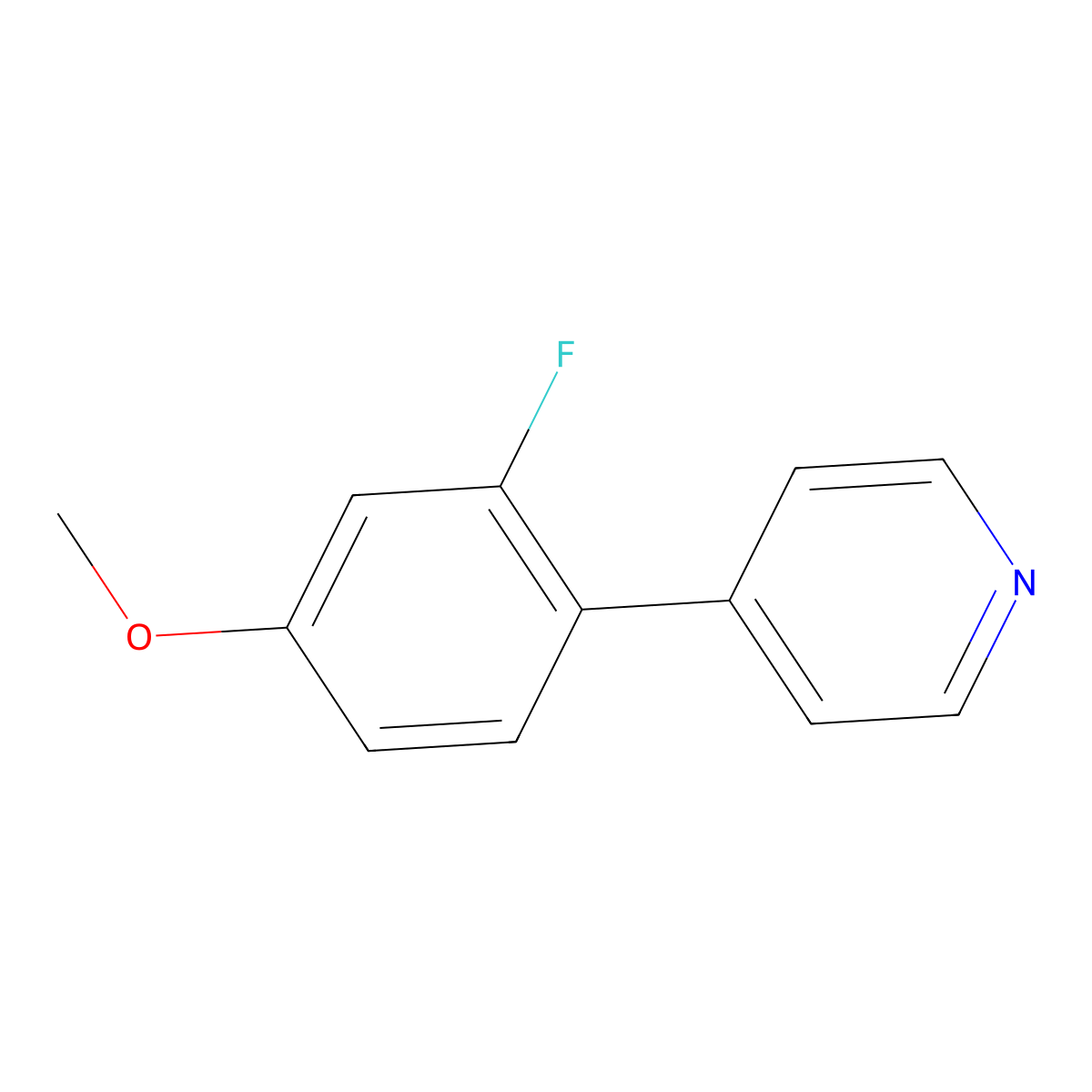 4-(2-Fluoro-4-methoxyphenyl)pyridine molecular structure, CAS 1214324-94-3