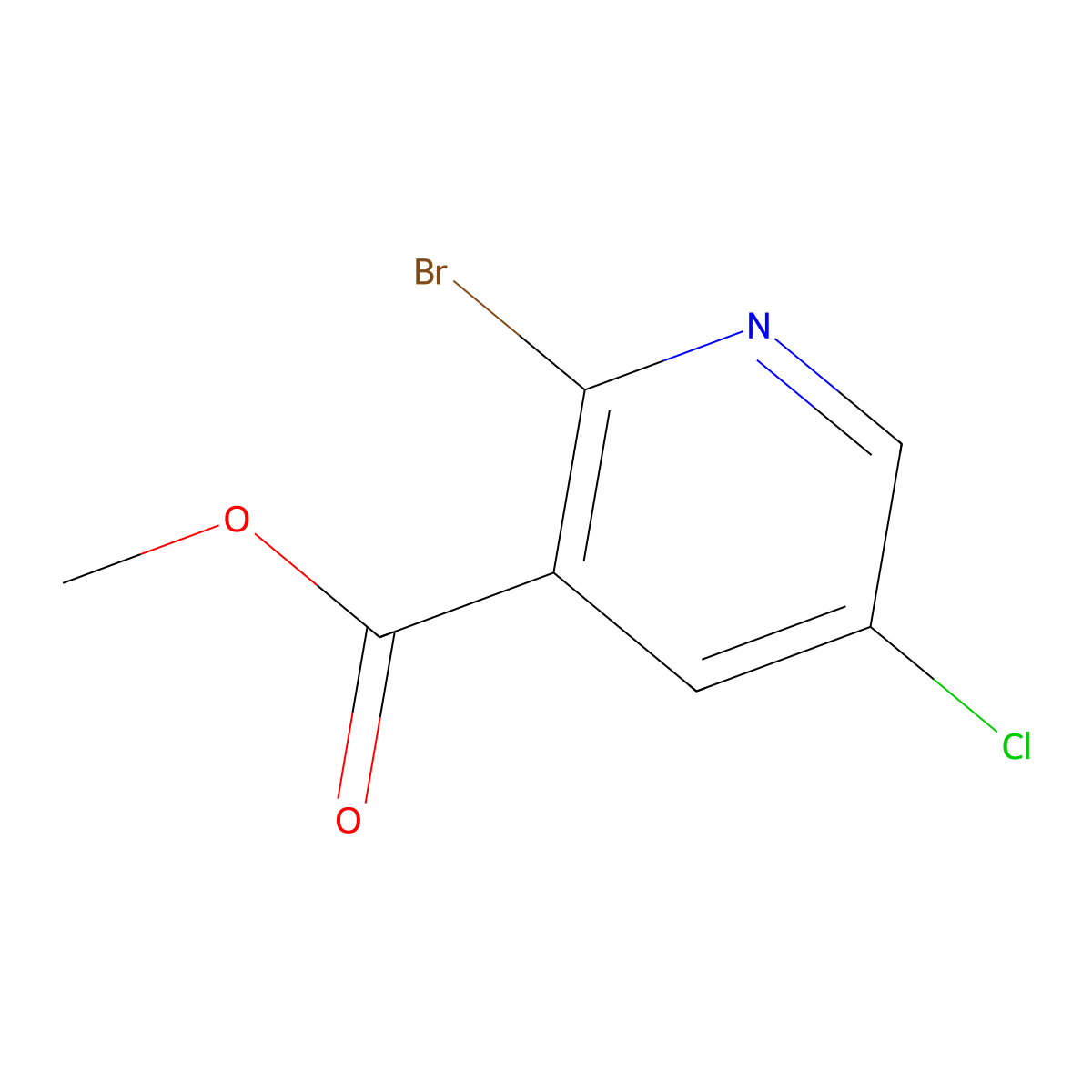 Methyl 2-bromo-5-chloronicotinate molecular structure, CAS 1214324-95-4