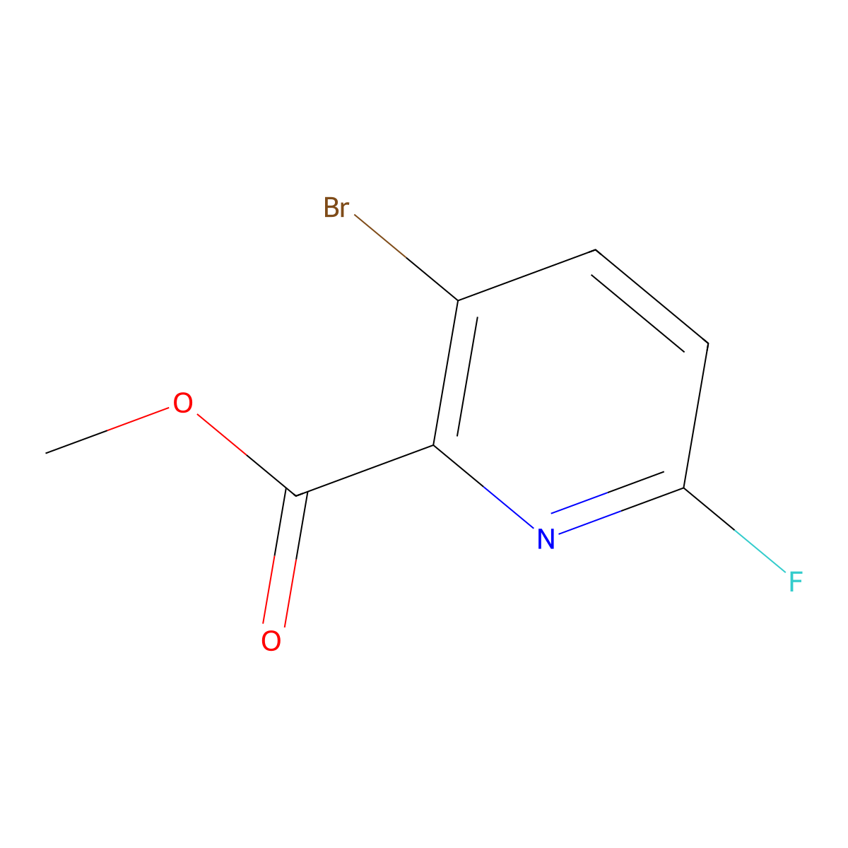Methyl 3-bromo-6-fluoropicolinate molecular structure, CAS 1214324-98-7