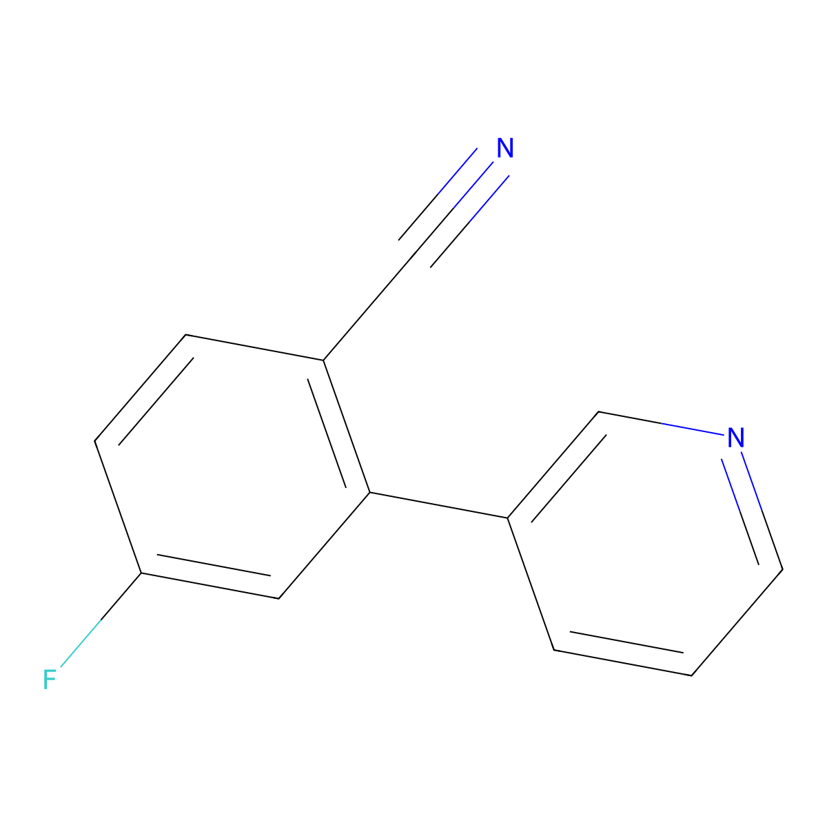 4-Fluoro-2-(pyridin-3-yl)benzonitrile molecular structure, CAS 1214325-13-9