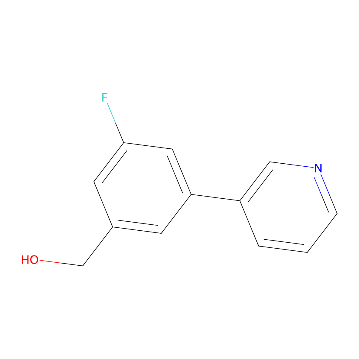 [3-Fluoro-5-(pyridin-3-yl)phenyl]methanol molecular structure, CAS 1214325-18-4