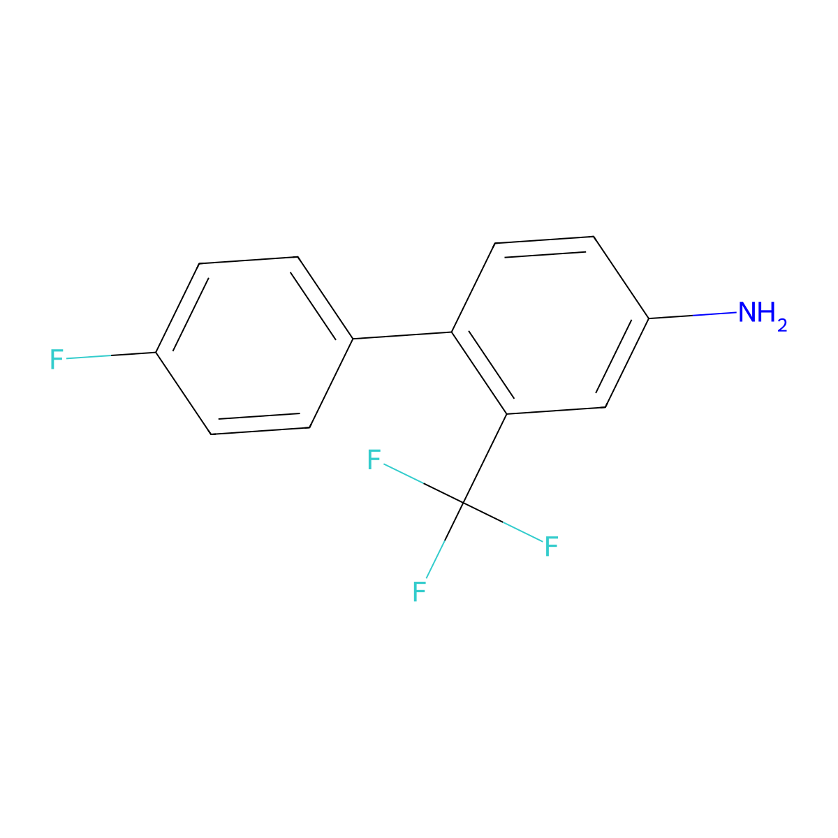 4'-Fluoro-2-(trifluoromethyl)biphenyl-4-amine molecular structure, CAS 1214325-37-7