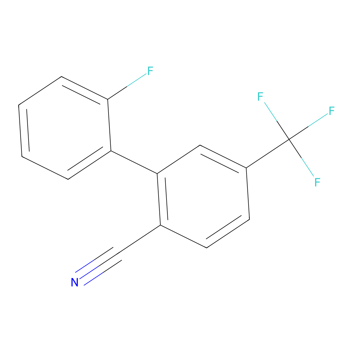 2-(2-Fluorophenyl)-4-(trifluoromethyl)benzonitrile molecular structure, CAS 1214325-44-6