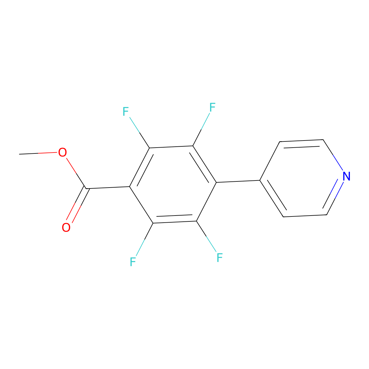 Methyl 2,3,5,6-tetrafluoro-4-pyridin-4-ylbenzoate molecular structure, CAS 1214325-73-1