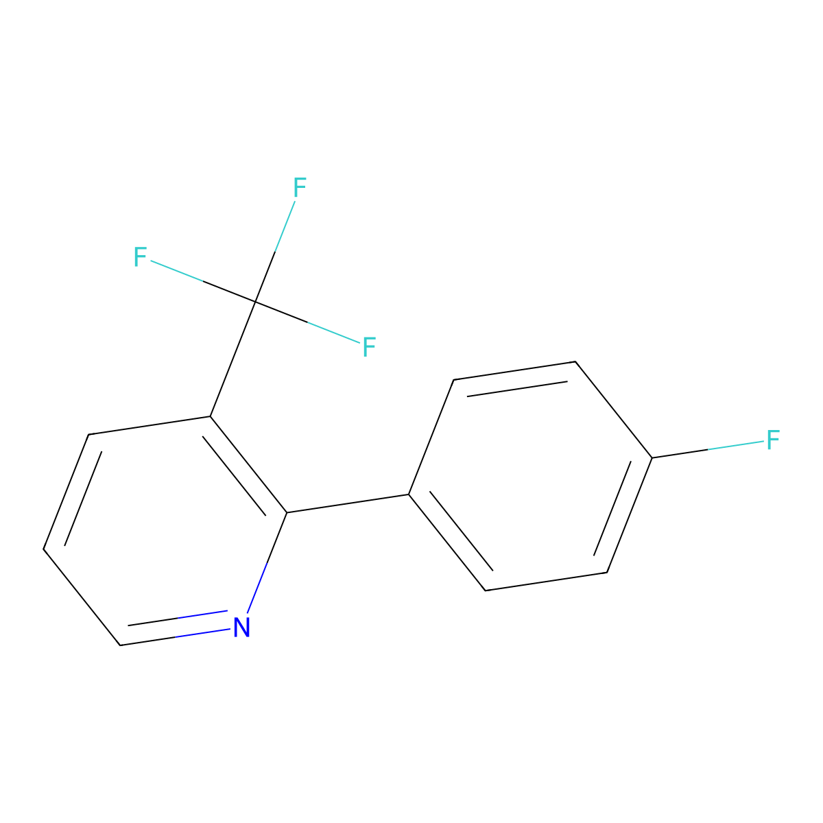 2-(4-Fluorophenyl)-3-(trifluoromethyl)pyridine molecular structure, CAS 1214325-93-5