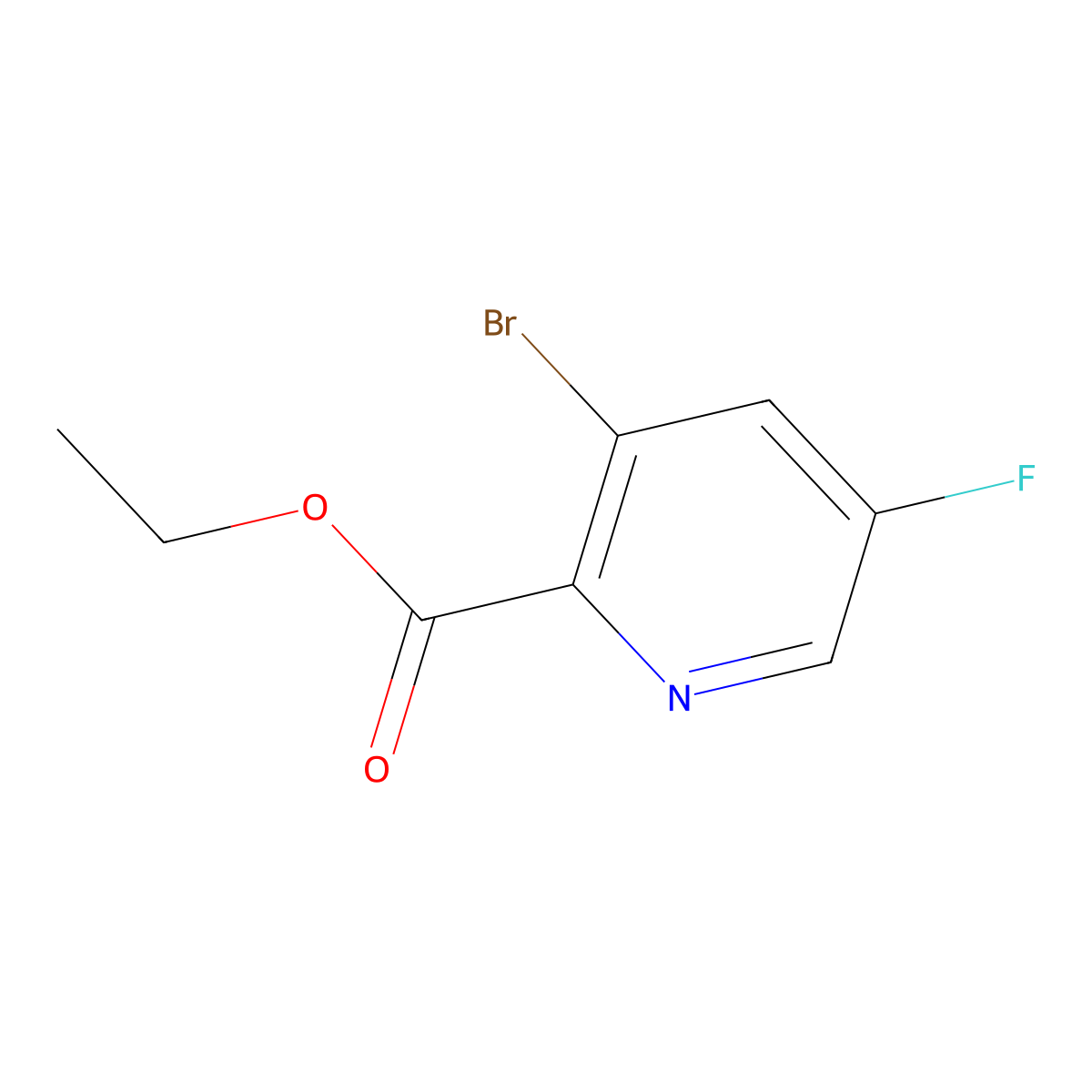 Ethyl 3-bromo-5-fluoropicolinate molecular structure, CAS 1214325-97-9