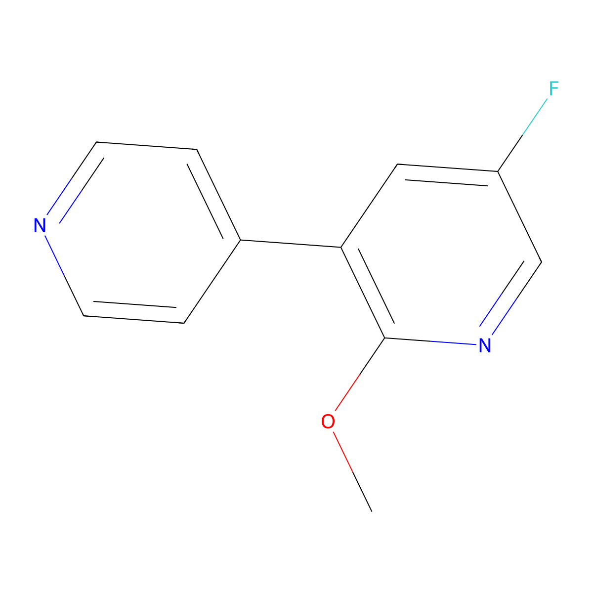 5-Fluoro-2-methoxy-3-pyridin-4-ylpyridine molecular structure, CAS 1214326-02-9
