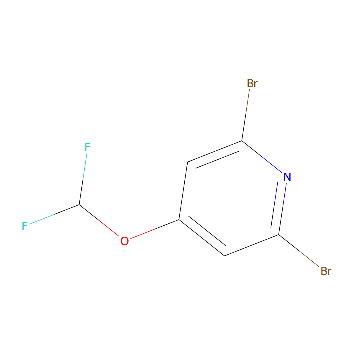 2,6-Dibromo-4-(difluoromethoxy)pyridine molecular structure, CAS 1214326-08-5
