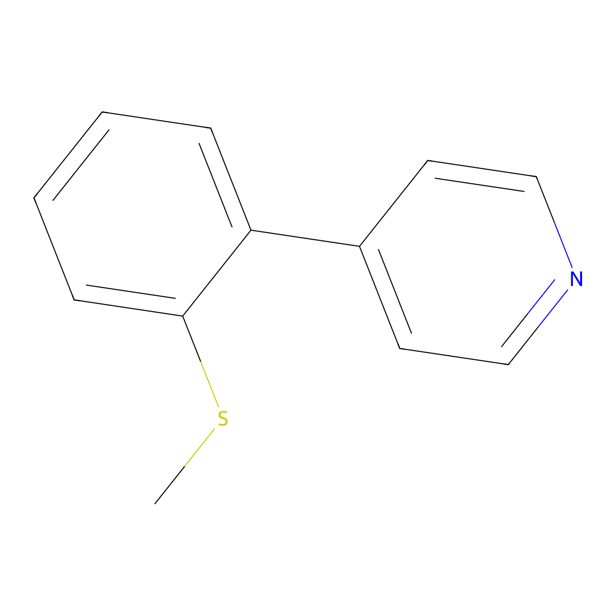 Pyridine, 4-[2-(methylthio)phenyl]- molecular structure, CAS 1214326-23-4