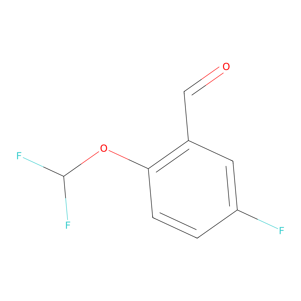2-(Difluoromethoxy)-5-fluorobenzaldehyde molecular structure, CAS 1214326-36-9