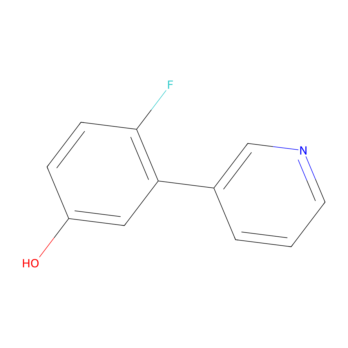 4-Fluoro-3-(pyridin-3-yl)phenol molecular structure, CAS 1214326-38-1