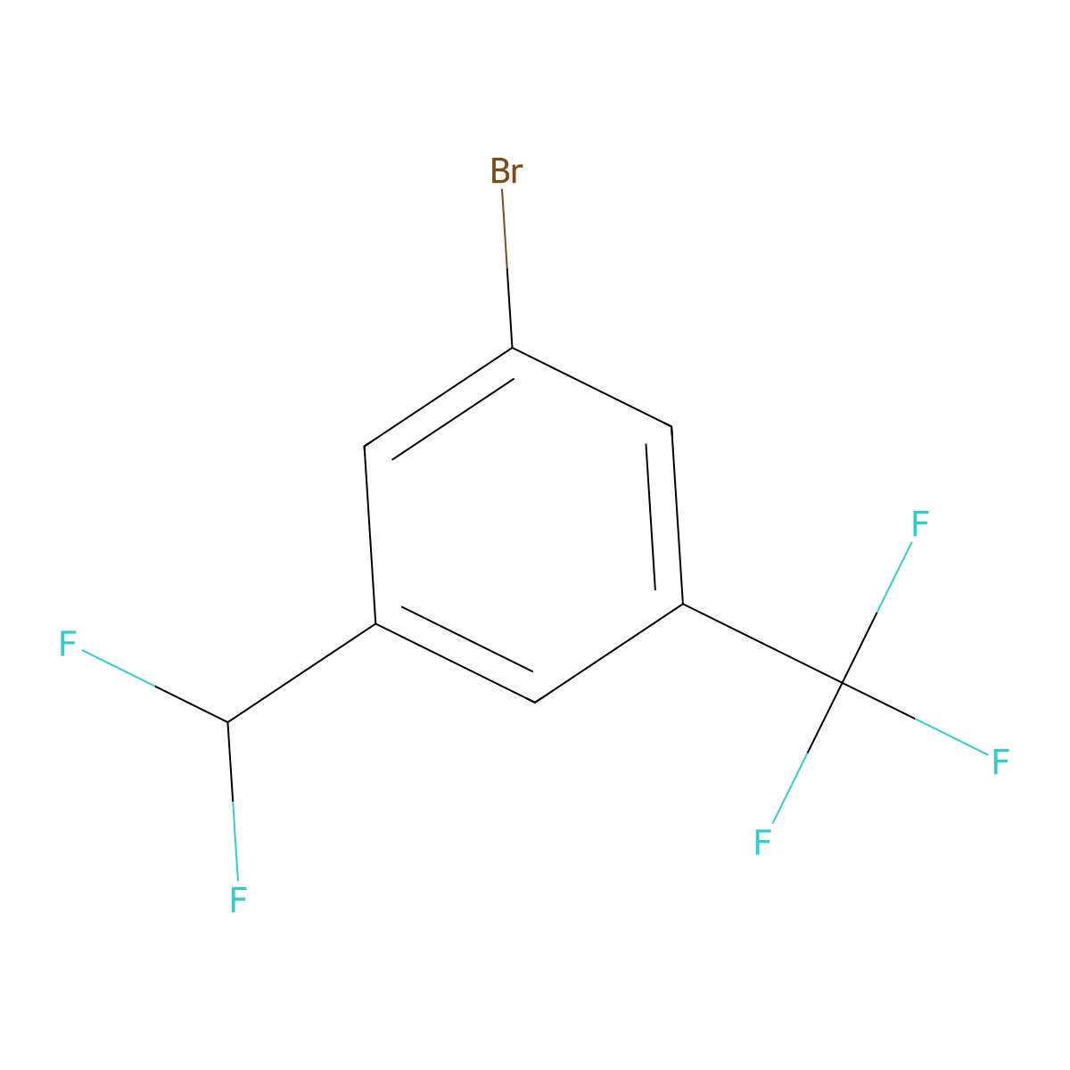 1-Bromo-3-(difluoromethyl)-5-(trifluoromethyl)benzene molecular structure, CAS 1214326-55-2