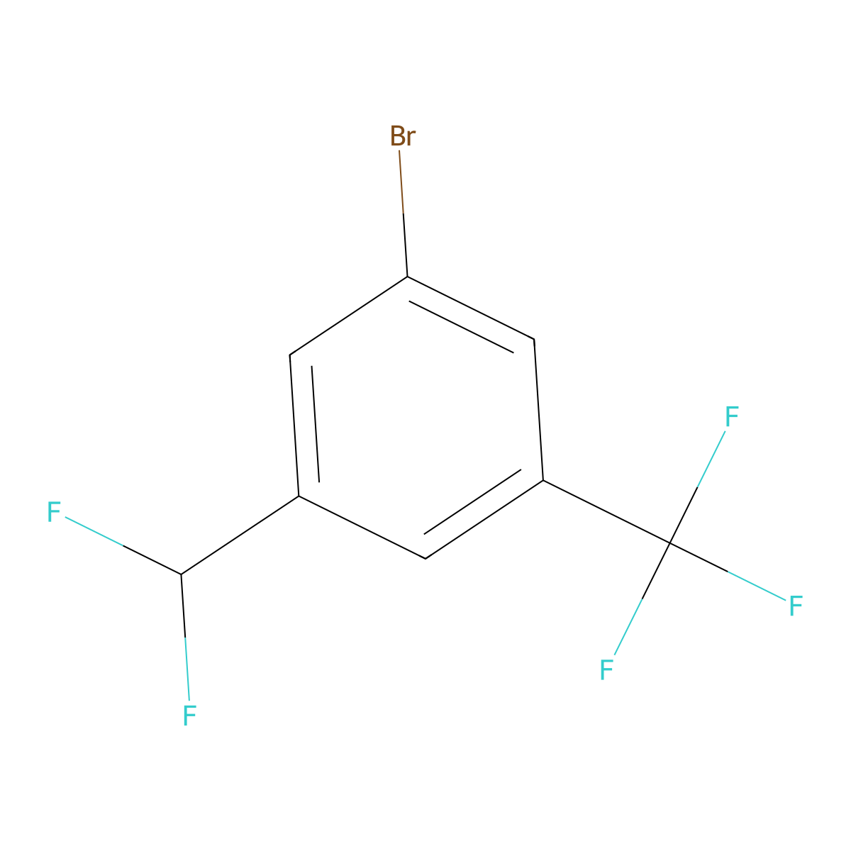1-Bromo-3-(difluoromethyl)-5-(trifluoromethyl)benzene molecular structure, CAS 1214326-55-2