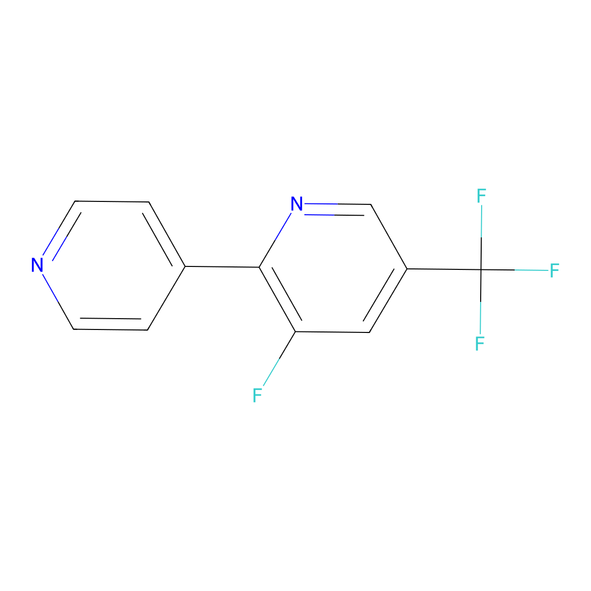 3-Fluoro-2-(pyridin-4-yl)-5-(trifluoromethyl)pyridine molecular structure, CAS 1214326-62-1