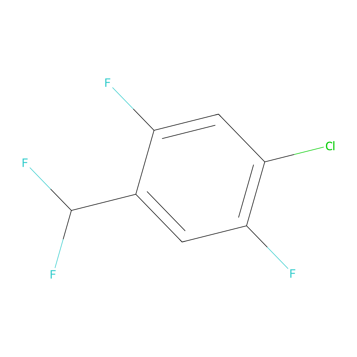 1-Chloro-4-(difluoromethyl)-2,5-difluorobenzene molecular structure, CAS 1214326-75-6