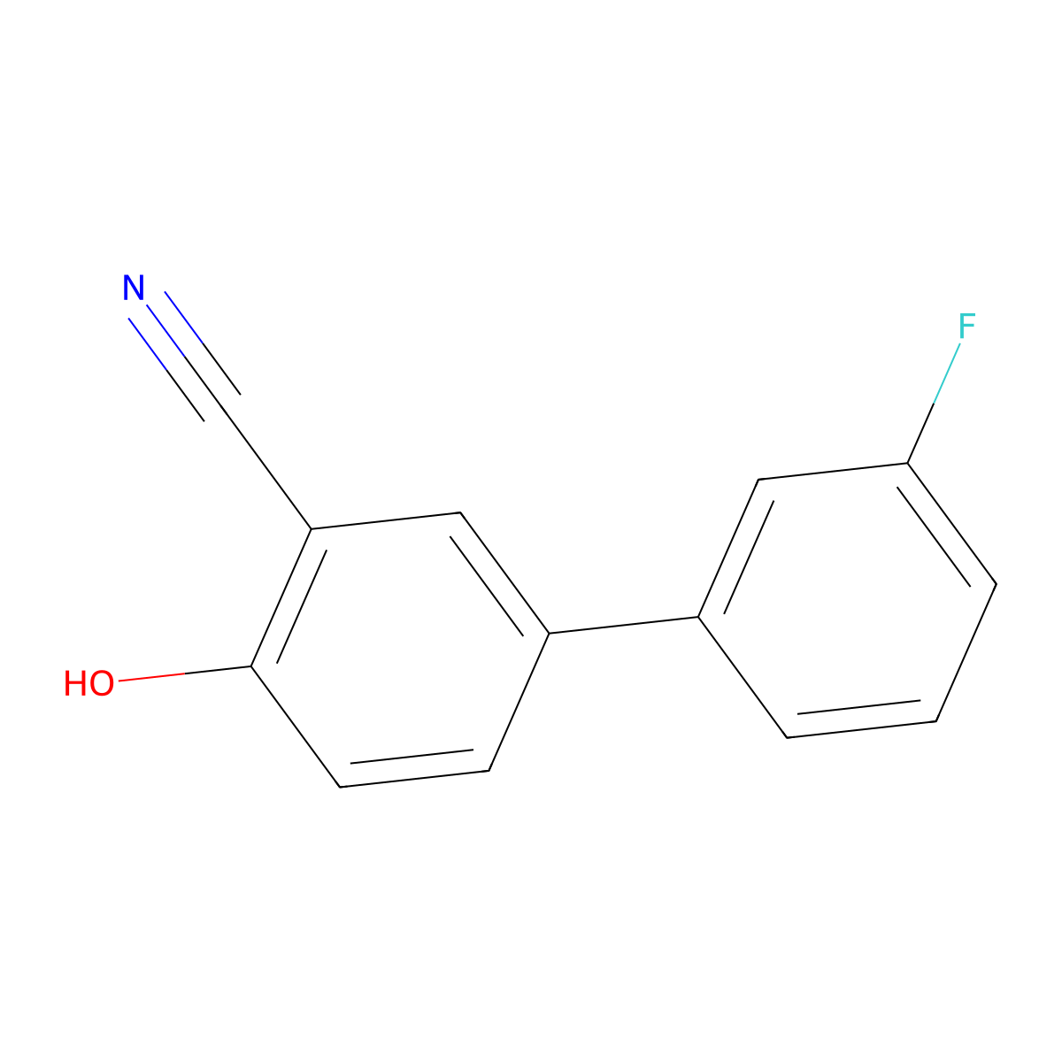 2-Cyano-4-(3-fluorophenyl)phenol molecular structure, CAS 1214326-77-8