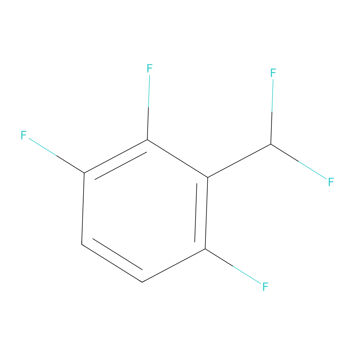 2-(Difluoromethyl)-1,3,4-trifluorobenzene molecular structure, CAS 1214326-80-3