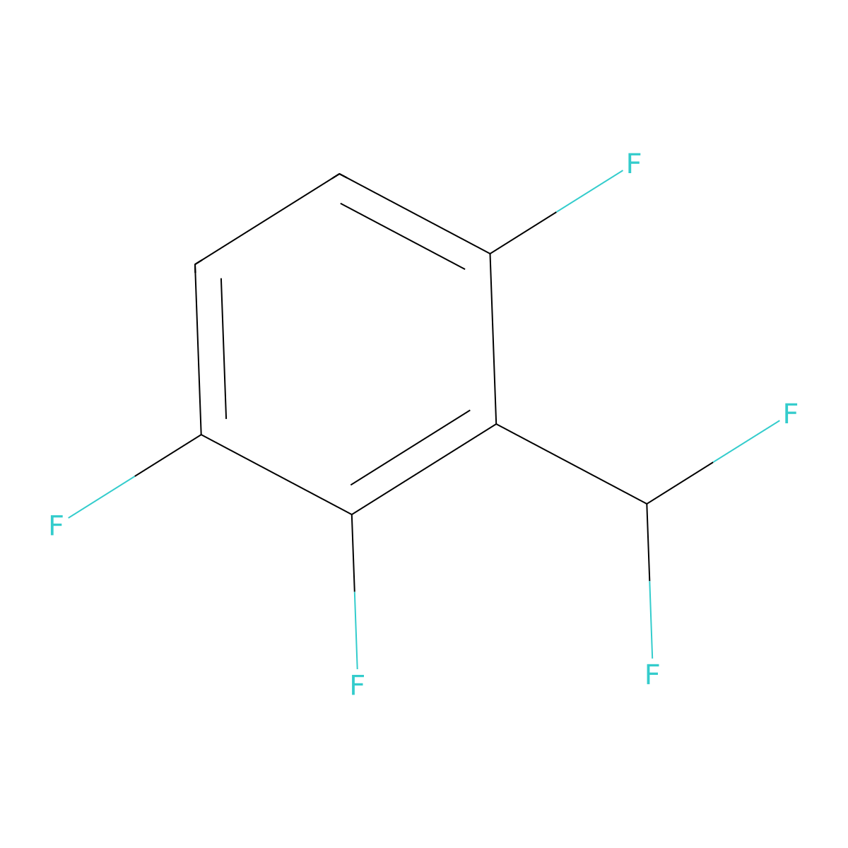 2-(Difluoromethyl)-1,3,4-trifluorobenzene molecular structure, CAS 1214326-80-3
