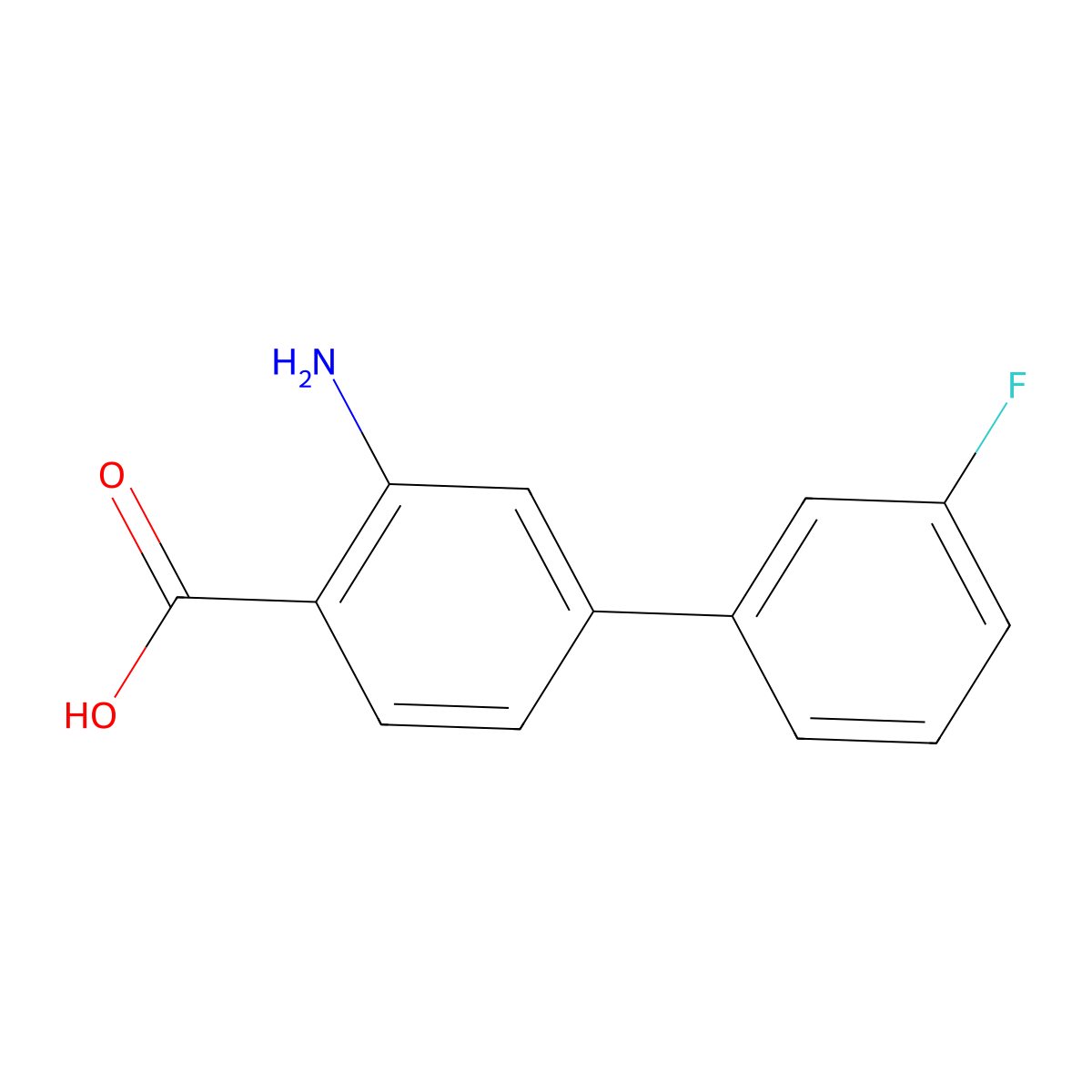 3-Amino-3'-fluoro-[1,1'-biphenyl]-4-carboxylic acid molecular structure, CAS 1214326-85-8